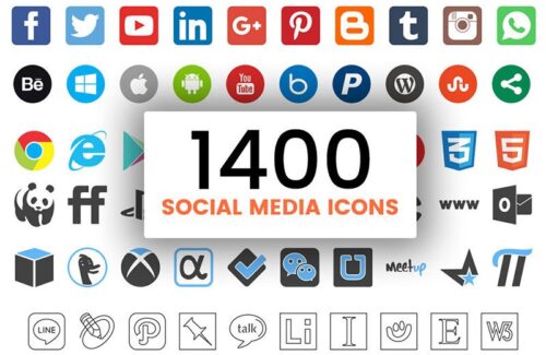 1400 Social Media Icons for FREE