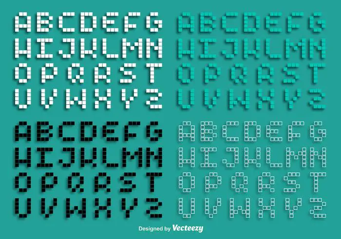 Vector Pixel Alphabet Set