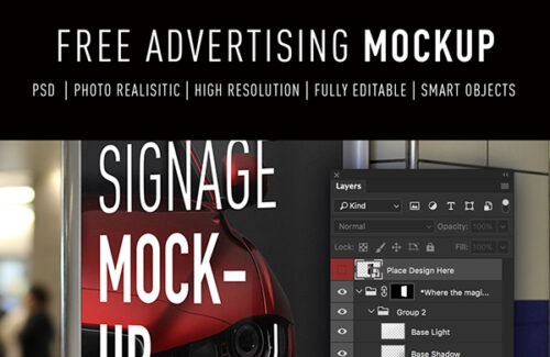 FREE Smart Advertising Signage | PSD TEMPLATE MOCKUP