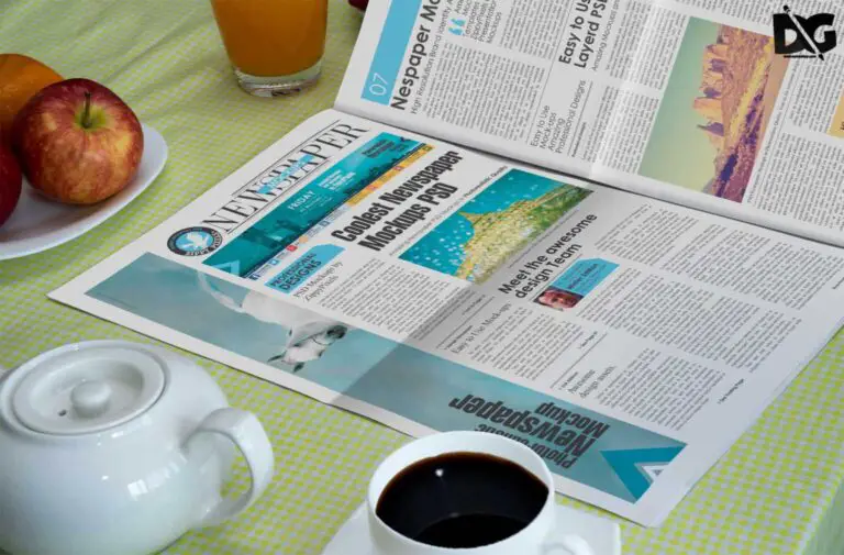 Free Newspaper Black Coffee Mockup