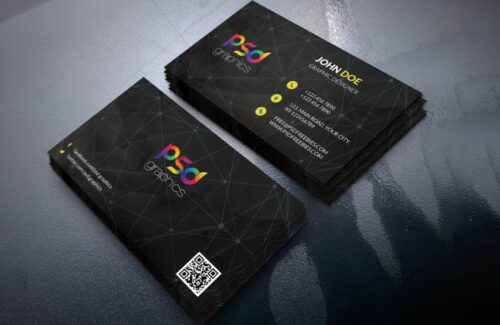 Black Business Card Template Free PSD