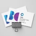 Business card with foldback clip mockup