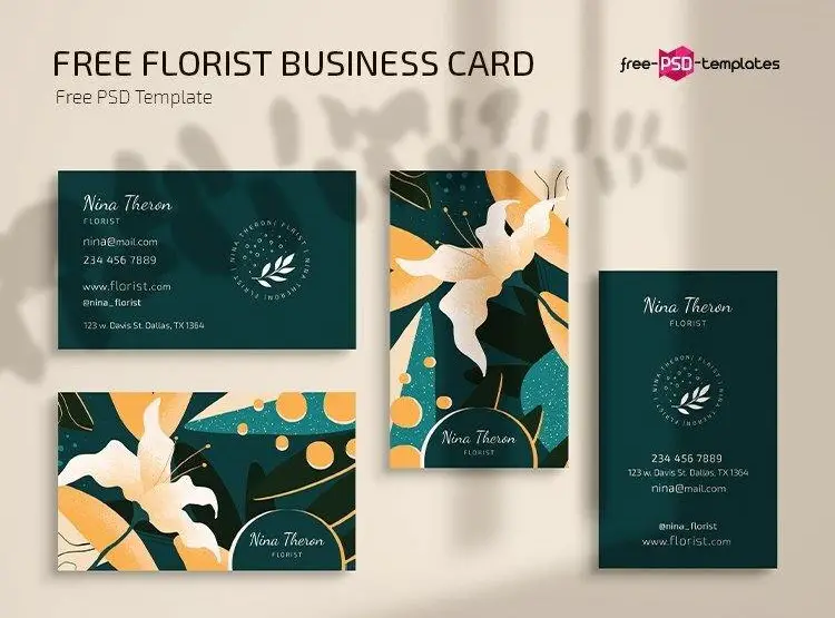 FREE FLORIST BUSINESS CARD TEMPLATES IN PSD