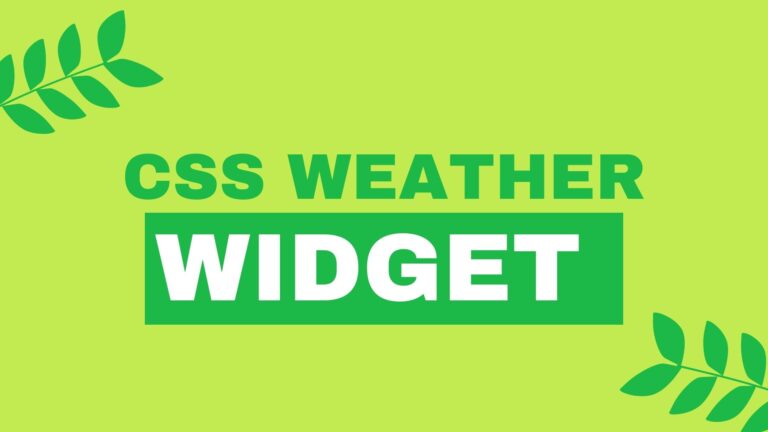 30+ Amazing CSS Weather Widget Example