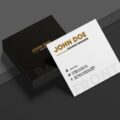 Square Business Card Free Mockup