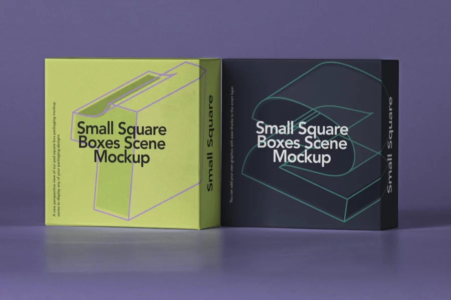 Small Psd Square Box Mockup Set