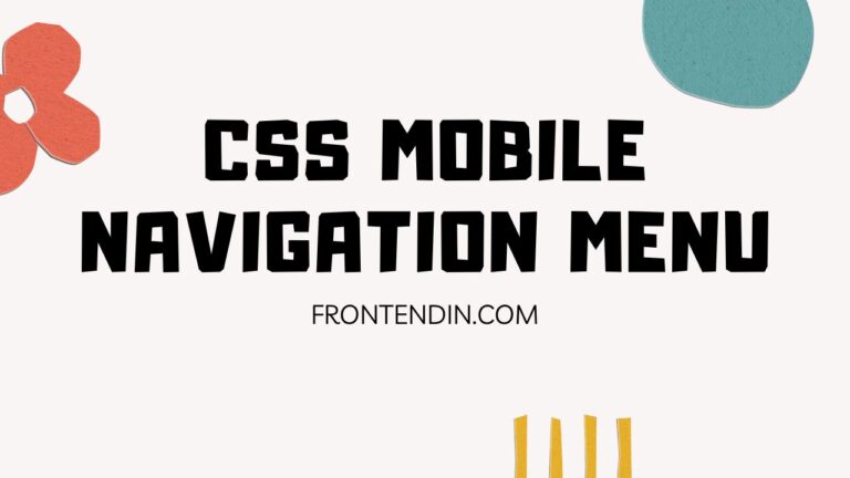 CSS Mobile Navigation Menu