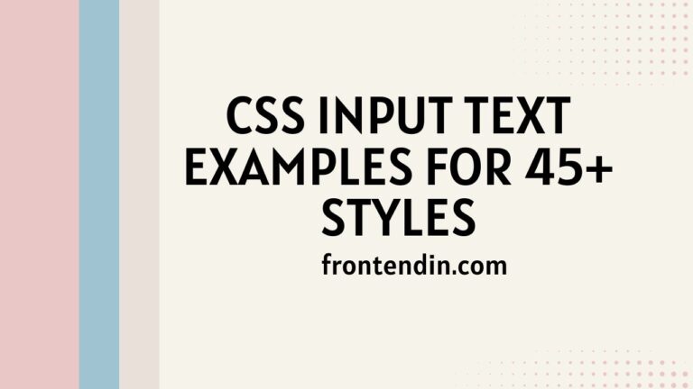 CSS Input Text Example